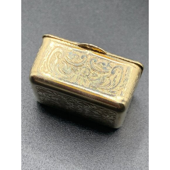 Limoge France Pill Box Sinclair Signed Hand Painted Collectible Trinket Box Gold - Picture 4 of 7